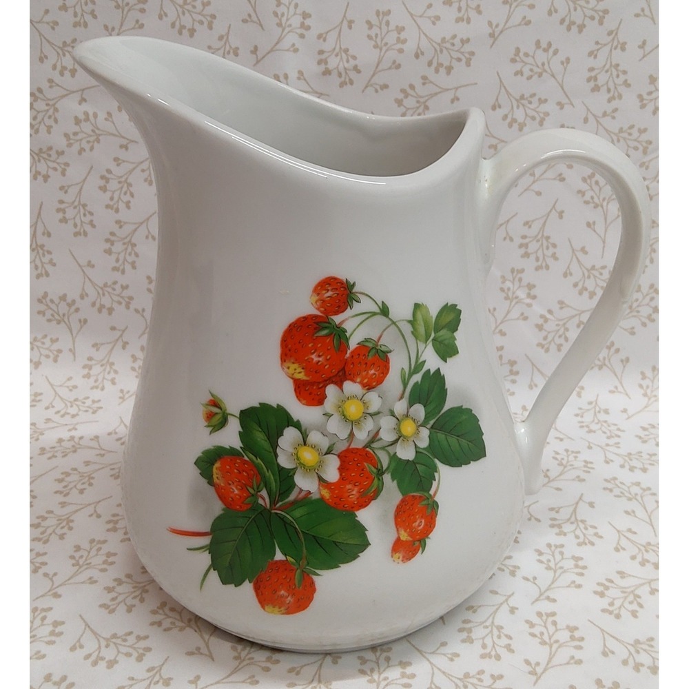 Vintage Cordon Bleu France Strawberry Pitcher 7" Made in France
